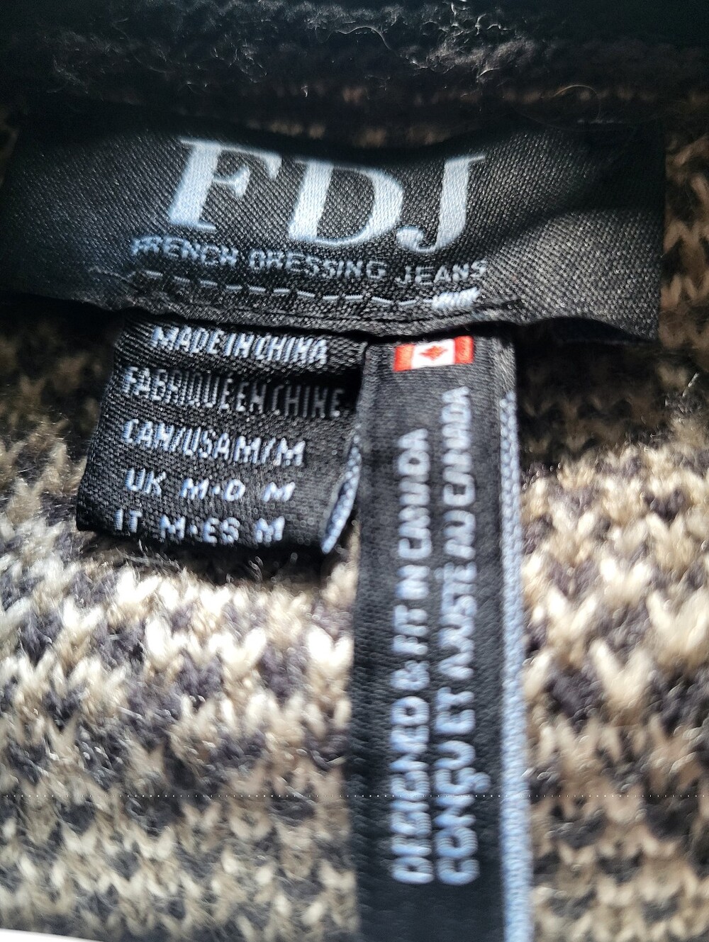 FDJ French Dressing Jeans Knit Paisley Shacket Long Sweater Coat Size M - Picture 3 of 4